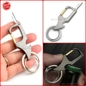 Gantungan Kunci Carabiner Karabiner Serbaguna Ada Pisau Mini Pembuka Tutup Botol Multifungsi OK