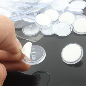 VCH 2cm Round Transparent Self Adhesive Hanging Strong Hook Wall Storage Flag Hooks Home Organization Ceiling