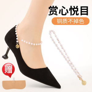 [Free Shipping] High-Heeled Shoes Anti-Slip Straps For Women No-Tie Shoe Chains Shoe Buckles Leather Shoe Rhinestone Chains No-Tying Low-Top Shoes