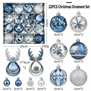 MUNCHX 22Pcs/Set Lấp lánh Giáng Sinh 6CM Sáng tạo Những trang trí cây thông Noel Bền bỉ Đồ trang trí Giáng sinh Bữa tiệc