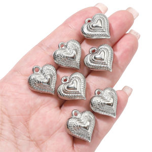 Rhodium Plated CCB Charms Heart Butterfly Bow Pendant for Earring Necklace Bracelet DIY Jewelry Making