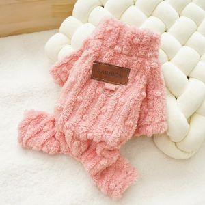 SDFSF Warm Dog Four Legged Clothes Soft Thicken Winter Dog Pajamas Winter Dog Apparel Fleece Pet Sweater Autumn Winter