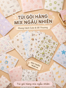 (10/50) SET TÚI GIẤY 14X20CM NHIỀU MẪU giấy dày dặn gói quà tặng họa tiết dễ thương (B13-B19) by Hebebu