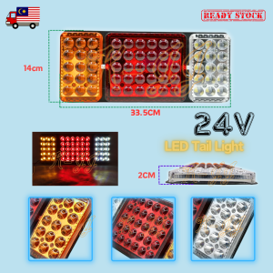24V LED Anti Pecah Tapak Besi Lampu Belakang/Brek/Isyarat/Undur Lori Treler Trak Bas