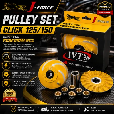 JVT J-Force Performance Pulley Set for Honda Click 125/150 | High-Speed Racing CVT Pulley Kit | 100% Made in Taiwan