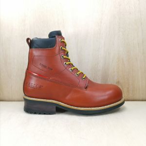 POLICE Mens 8" Safety Boot Shoe With Steel Toe Steel Plate Genuine Leather . 93063-A26