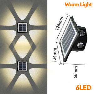 4/6/8 LED Solar Wall Light Outdoor Waterproof Courtyard Lighting Lamp Garden Decorative Light for Porch Yard Aisle Stairs Terrace