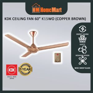 KDK Regulator Type K15WO 60" AC Motor Celling Fan (Silver/Copper Brown/White) (1 Year Warranty)