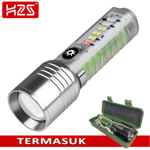 Senter Transparan 520a 8 Mode Warna Zoom in out Cas 30W