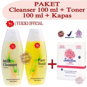 VIVA PAKET GLOWING DAN PUTIH MILK CLEANSER LEMON DAN FACE TONIC BONUS KAPAS WAJAH BPOM Toner Milk Cleanser Lemon