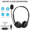 Wired Headset with Mic Noise Cancellation Headphone 3.5mm/USB 2.0 Stereo Business Headphones for Computer PC. 