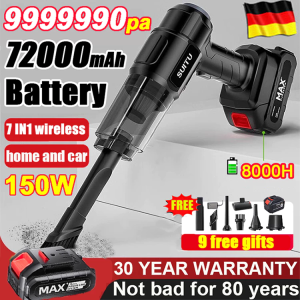 🔥German motor and lithium battery🔥4 in 1 vacuum cleaner portable handy 99000Pa/150W with 8 gift 48Wh long endurance mini vacuum cleaner for car and home Wireless Cleaner Car Accessories Home Auto Robot multi-purpose vacuum cleaner wet dry vacuum cleaner