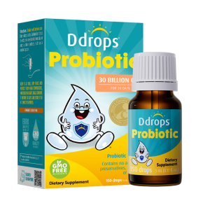 Ddrops Probiotic Synergy for Babies 30 Billion CFU Liquid Supplement - Gut Health & Immune Boost