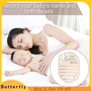 Butterfly Baby Announcement Sign 5.91x4.13 Inch Wooden Newborn Announcement Sign Hello World Newborn Sign