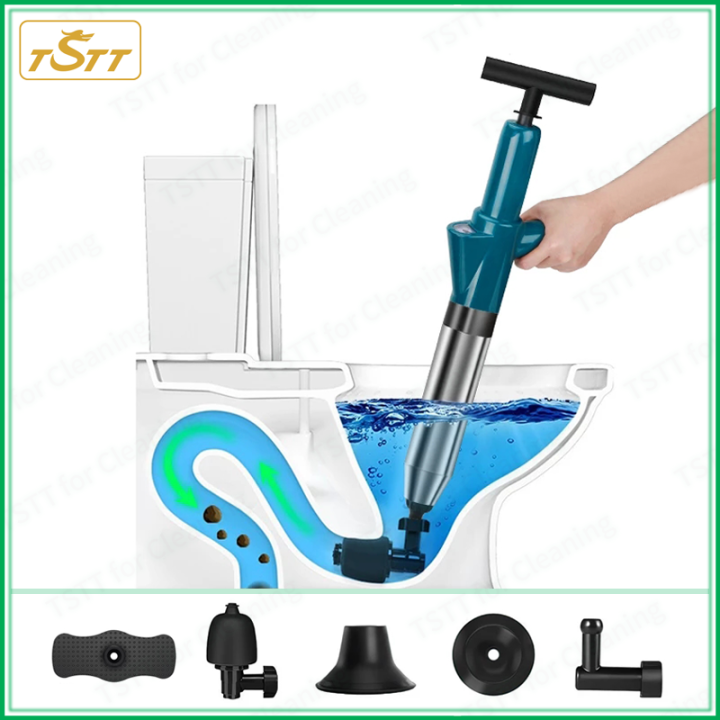 High Pressure Toilet Plungers Multi Functionl Pipe Dredge Tool Air Pump