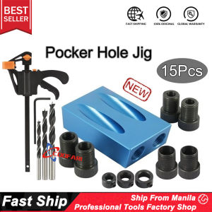 15 X Silverline Pocket Hole Screw Jig Dowel Drill Sets Screw Joint Tools+F Clip