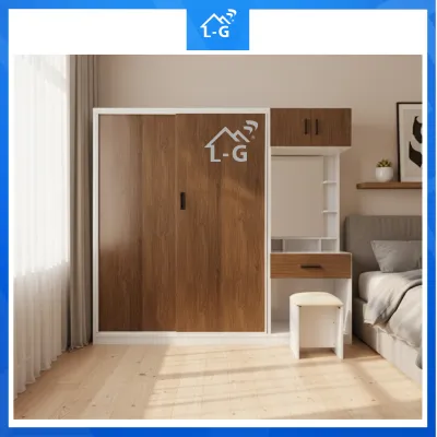 Tủ Quần Áo Gỗ Hiện Đại Gia Đình 1M8x2M Có Bàn Trang Điểm - Giao Nhanh