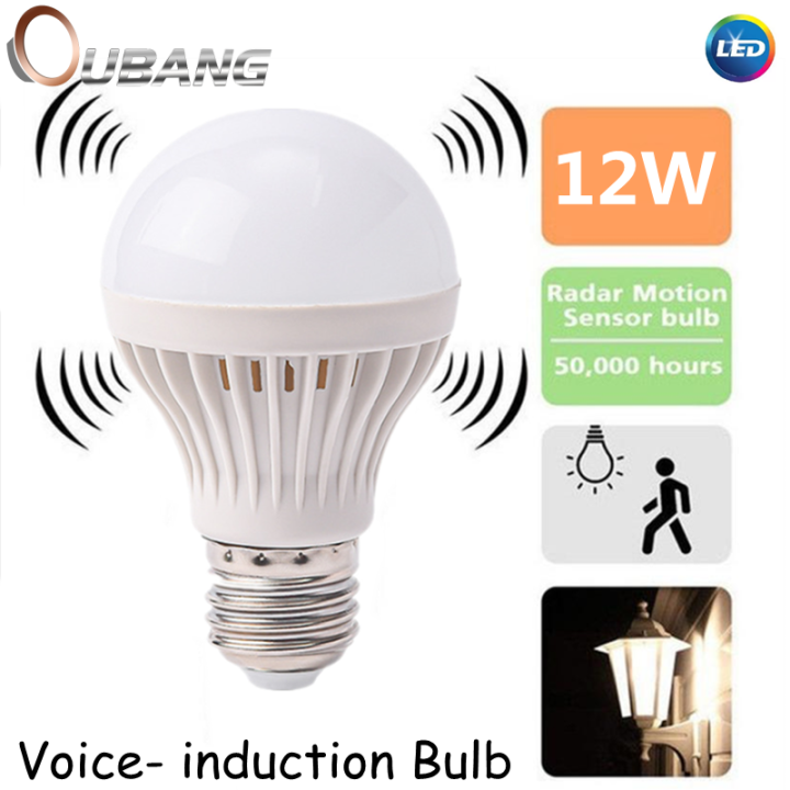 OU BANG LED Đêm Bóng Đèn Kích Hoạt Giọng Nói Nhẹ Bóng Đèn 3W 9W 12W Với ...