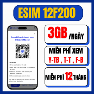 Sim 4G Mobifone 12F200 Tặng 3GB Tốc Độ Cao Mỗi Ngày Lướt MXH Không Giới Hạn Trọn Gói 12 Tháng Gói Data Mới Nhất | FRESSHIP - CHƯA KÍCH HOẠT