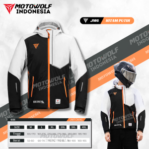 Jaket Motor Windbreaker Water Repellent Warm Liner Jacket Motor Casual Protektor Motowolf JM6