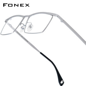 FONEX Titanium Glasses Men Brand Design Square Eyeglasses Frames Full-Rim High Quality Tiktok Teenager Korean Style Japanese Ultralight Optical Eyewear 85911