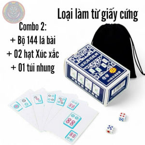 Bộ 144 Lá Bài Mạt Chược Mẫu Nhựa Hoặc Giấy Kèm Phụ Kiện Tuỳ Chọn