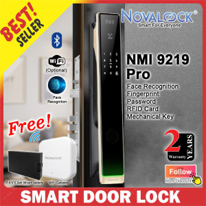 Novalock NMI 9219 PRO SMART Digital Door Lock (Face Recognition Fingerprint Password RFID Card Door Bell Mechanical Key Bluetooth App)