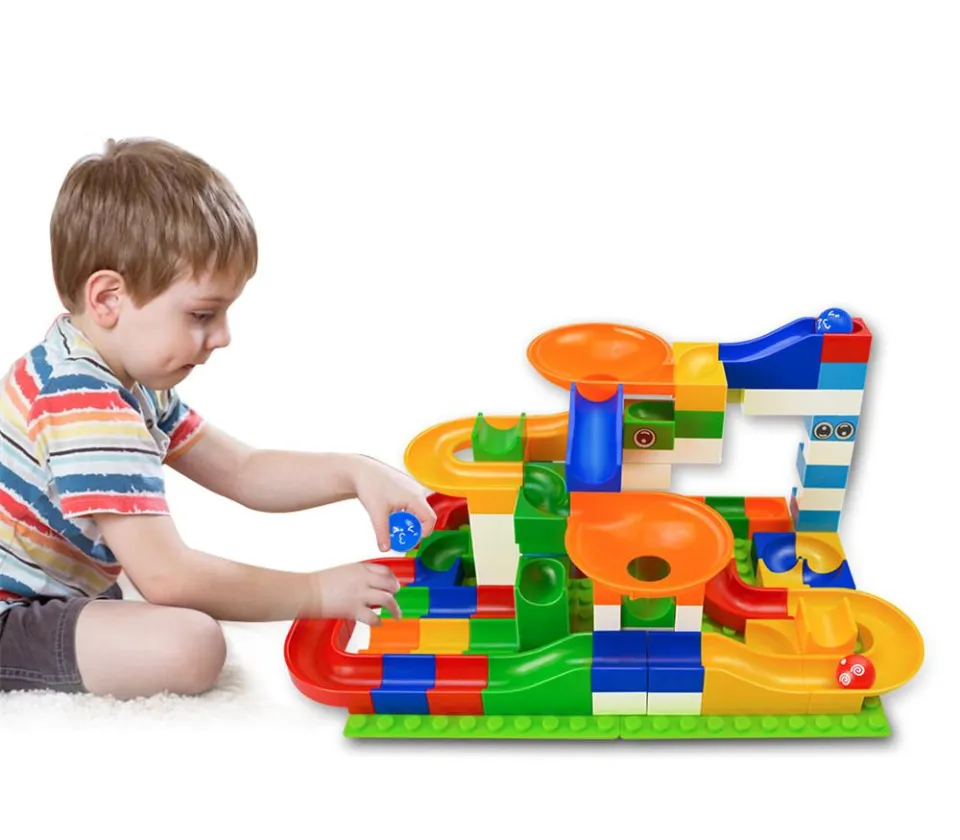 Tumama 52pcs DIY Construction Marble Race Run Maze Balls Track