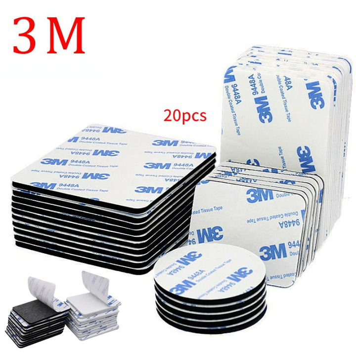 20pieces Double Sided Sticky Foam Pads Foam Tape Black Strong Pad