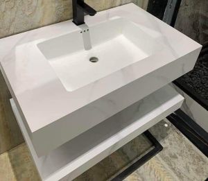 Bàn Đá 2 Tầng  Nhà Tắm Tràn Viền Vô Cực Kèm Chậu Âm Bàn Chống Xước Mẫu Mới Nhất Hot Nhất Hiện Nay - Hàng Nhập Khẩu Bảo Hành 10 Năm