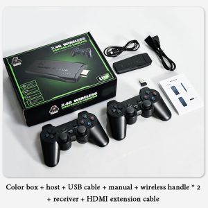 2025 K8/M8 Pro Game console HD Game Stick Video Retro Game Console 2.4G Dual Wireless Controller Game Stick 4K TV 64G Classic High-Definition Game Console With Over 40000 Games Built-in HDMI TV Output Supporting 10 Languages And 9 Emulators