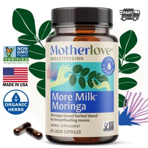 Motherlove More Milk Moringa Lactation Supplement (Fenugreek-free) - 60 Liquid Capsules Exp March 2031