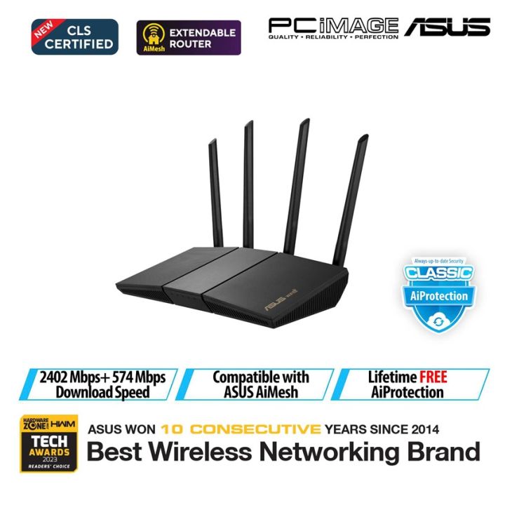 ASUS RT-AX57 (AX3000) NETWORK Dual Band WiFi 6 Extendable Router ...