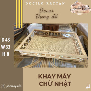KHAY ĐỰNG TÁCH TRÀ TRÁI CÂY BẰNG MÂY- KHAY MÂY TRANG TRÍ