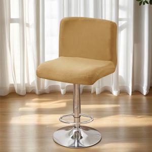 OUREAL Solid Color Low Back Chair Cover Dustproof Stretch Bar Stool Chair Cover Universal All-inclusive Lift Chair Decorative Cover for Hotel Restaurant Bar Counter Kitchen
