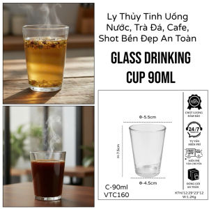 Set 6 Ly Uống Trà – Cà Phê Espresso Thủy Tinh Trong Suốt 70ml