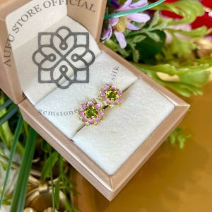 💥ต่างหูพอริดอท ดอกบัว พอริดอทสีเขียวพลอยแท้ อัญมณีน้ำสวยสีชัด ใสสะอาด ดูมีออร่า พลอยดีไซน์น้ำสวย ทันสมัยสวมใส่ออกงาน สวมใส่เสริมราศี บารมี มงคล อัญมณีเครื่องประดับของแท้ สินค้ามีใบรับประกันดูแลตลอดการใช้งาน AUFU STORE