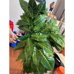 12pcs Artificial mango leaf project to beautify indoor artificial tree green leaves