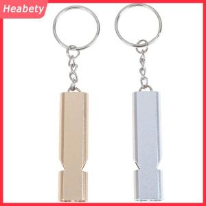 Heabety Hợp kim nhôm khẩn cấp Survival còi cắm trại ngoài trời Đi Bộ Đường Dài công cụ W Keychain