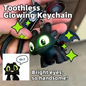 Dragon Taming Master Toothless Night Shadow Glowing Keychain Backpack Pendant Car Keychain Fans Gift