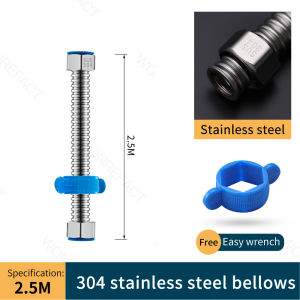 304 Stainless steel Wire Braided Pipe Hot And Cold Water Inlet Hose Flexible Hose Connector For Bathroom