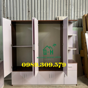 TỦ NHỰA ĐÀI LOAN 4 CÁNH CÓ KỆ CAO CẤP GIAO NHANH HCM