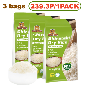 Low Carb Konjac Shirataki Rice - Sugar-Free Gluten-Free Keto-Friendly Dry Rice 1KG