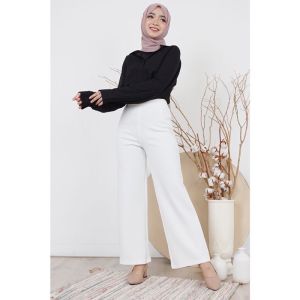 KULOT HIGH WAIST RESLETING DEPAN IMPOR /KULOT WANITA TER MURAH
