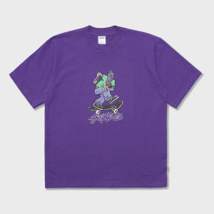 HEADS - Skeleton Tee Purple | Kaos Graphic Lengan Pendek Pria/Wanita Heavyweight Boxy Fit 16s