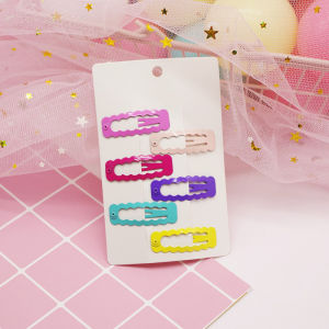 6 Pcs Kids Stars Hair Clips Glitter BB Clips Children Girls Candy Color Metal Snap Barrettes