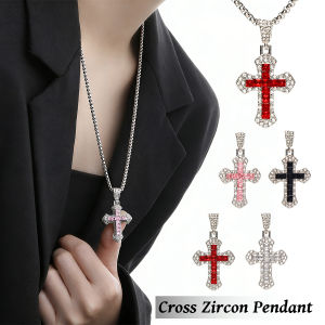 Ellebreen Cross Pendant Necklace Cross Zircon Pendant Mens and Womens Gift Men Women Jewelry