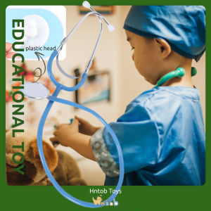 Hntob Plastic Head Stethoscope(Blue) Simulation Doctor Nurse Devices Toys Family Parent-Child Imitation