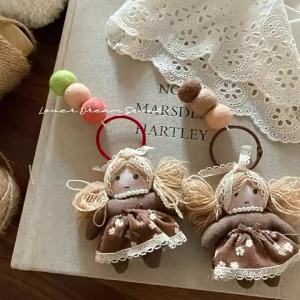 South Korea ins New brown fabric doll ornament for little girls   Cute wool felt keychain and bag charm for women