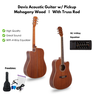 Davis Acoustic Guitar with Pickup Mahogany Wood 41 inches Acoustic-Electric DA-4122